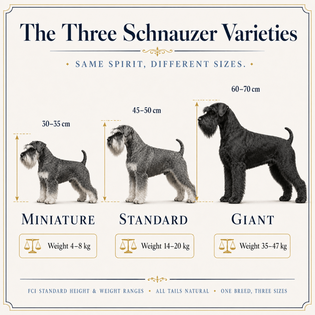 The Schnauzer Family article 1: One German Idea, Three&nbsp;Sizes